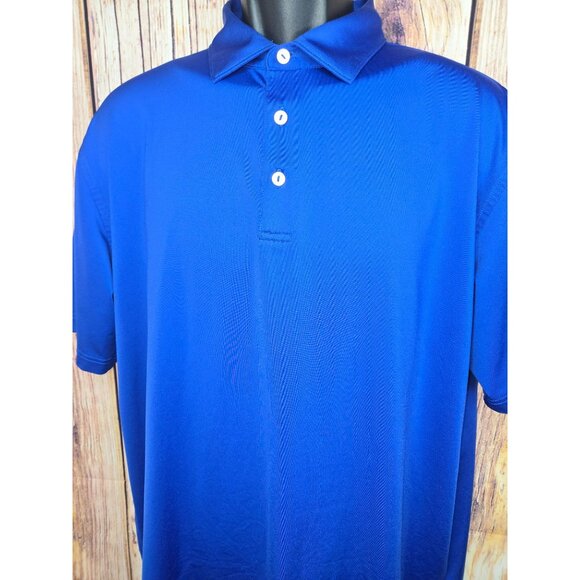 Peter Millar Mens Large Blue Polo Shirt Summer Comfort Golf Shirt Mira Vista GC - Picture 3 of 7